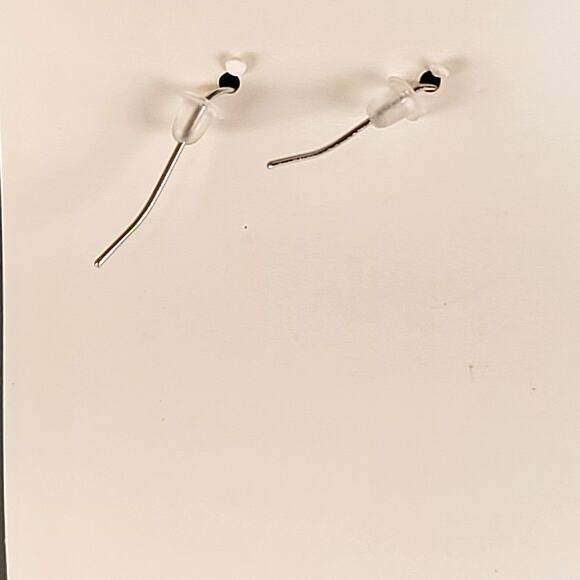 Green Crystal And Pearl Dangle Earrings Vintage Look Silver Tone Unbranded - Picture 7 of 8